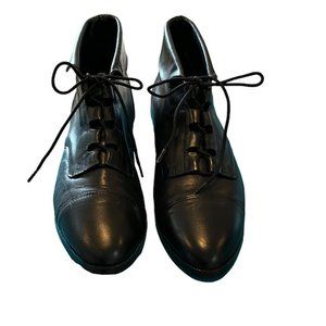 Prima Royale Black Leather Lace Up Cuff Ankle Boots Women's Size 9 1/2